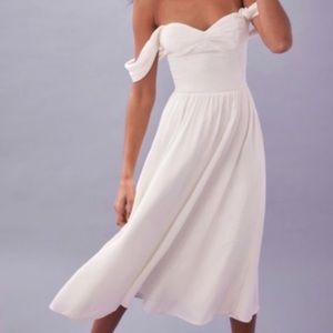 Reformation - Violet - Off the shoulder midi dress in ivory